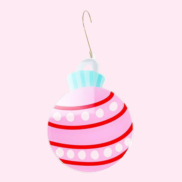 Pink and Red Ball Personalized Ornament