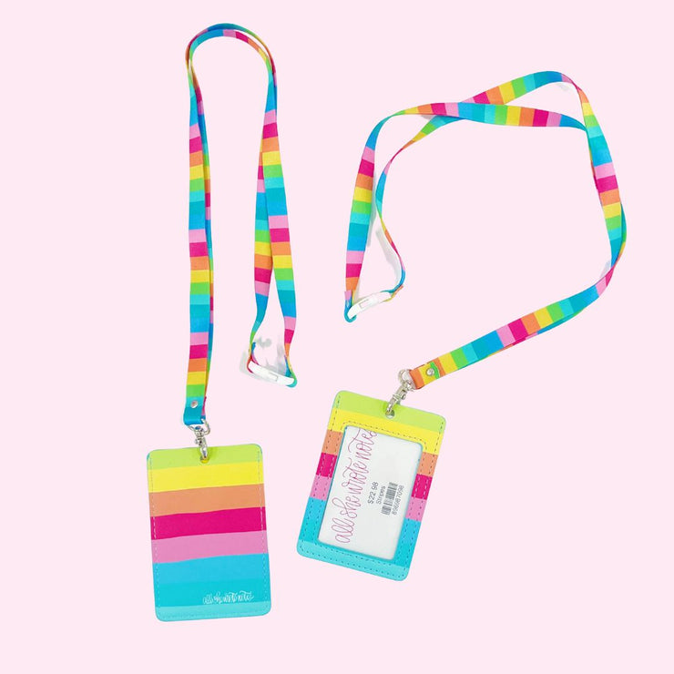 Lanyard and ID Holder - Stripes