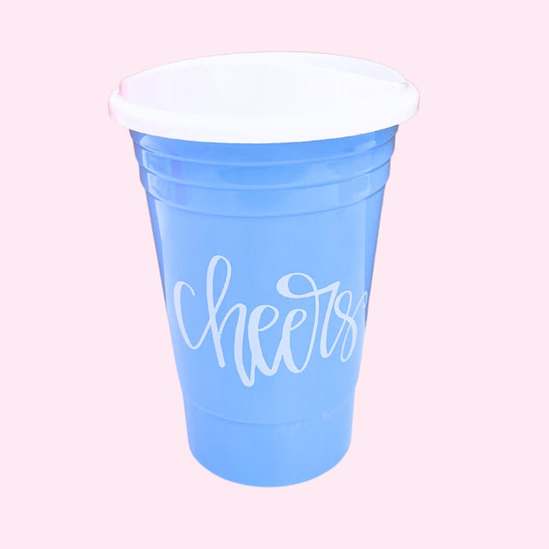 Cup and Lid Set  - Blue Cheers