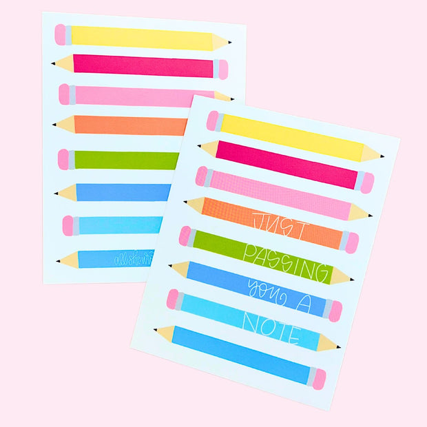 Note Card - Passing Notes Pencil