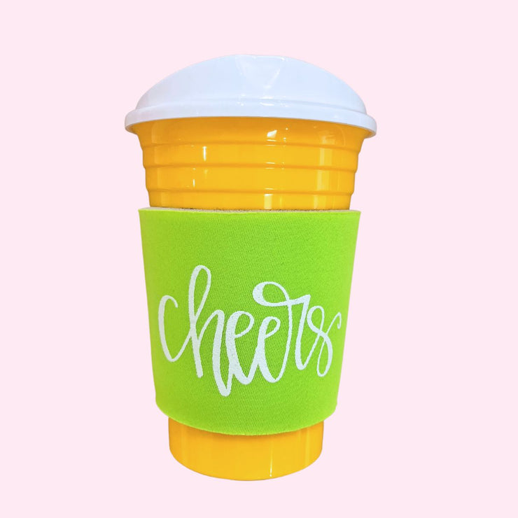 Cup and Lid Set  - Yellow Cheers