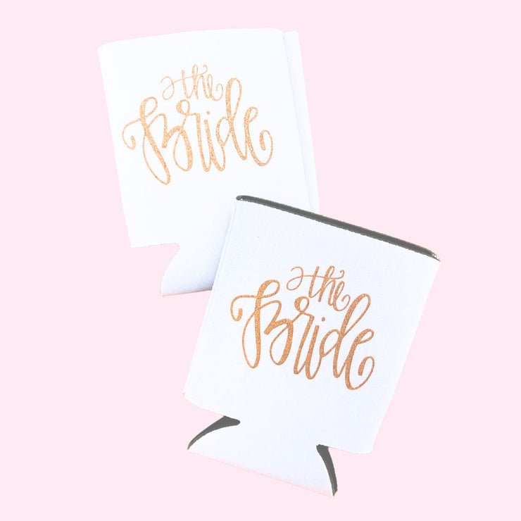 Bride and Groom Can Cooler Set