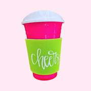 Cup and Lid Set  - Pink Cheers