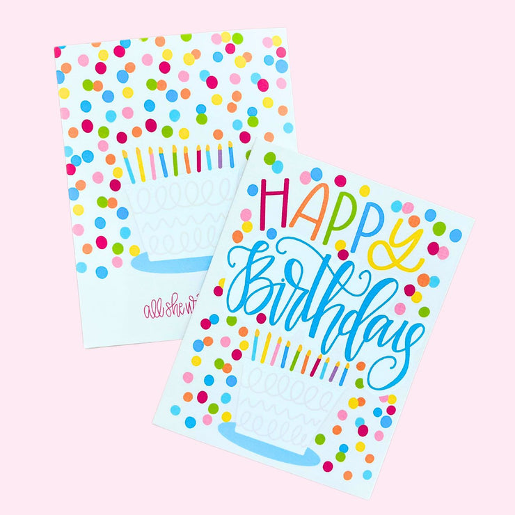 Note Card - Happy Birthday Cake