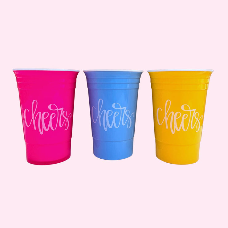 Cup and Lid Set  - Yellow Cheers