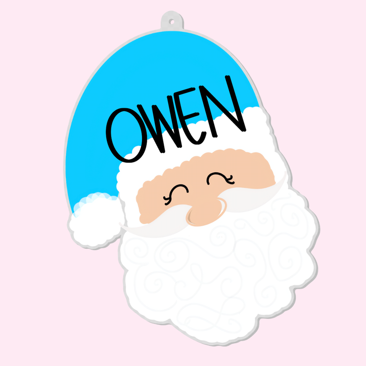 Blue Santa Personalized Ornament
