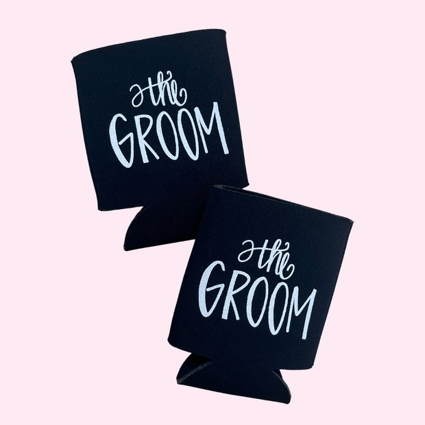 Bride and Groom Can Cooler Set