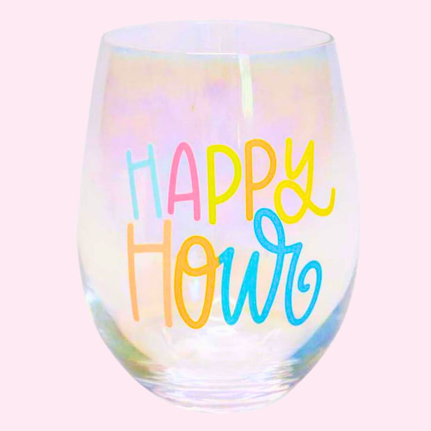 Wine Glass - iridescent Happy Hour