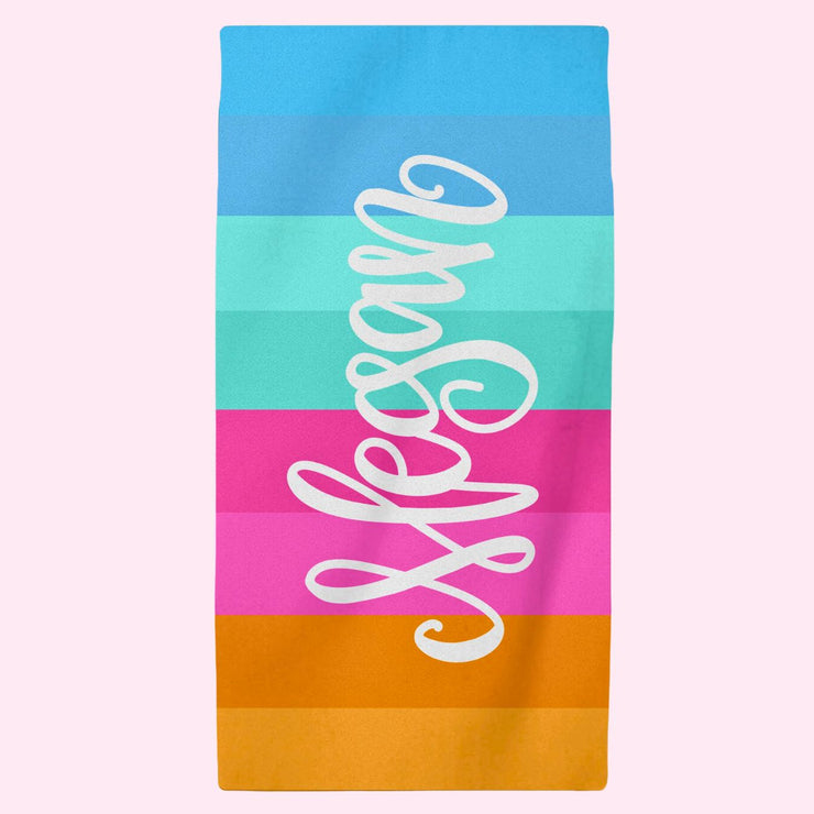 Beach Towel - Custom Name Personalized (6 Colorways)
