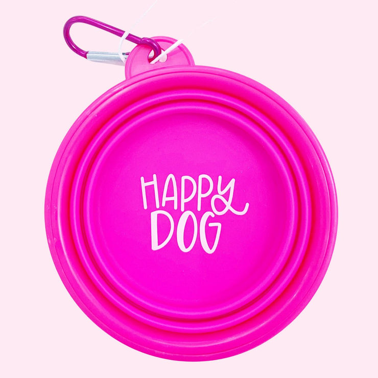 Dog Travel Water Bowl - Happy Dog