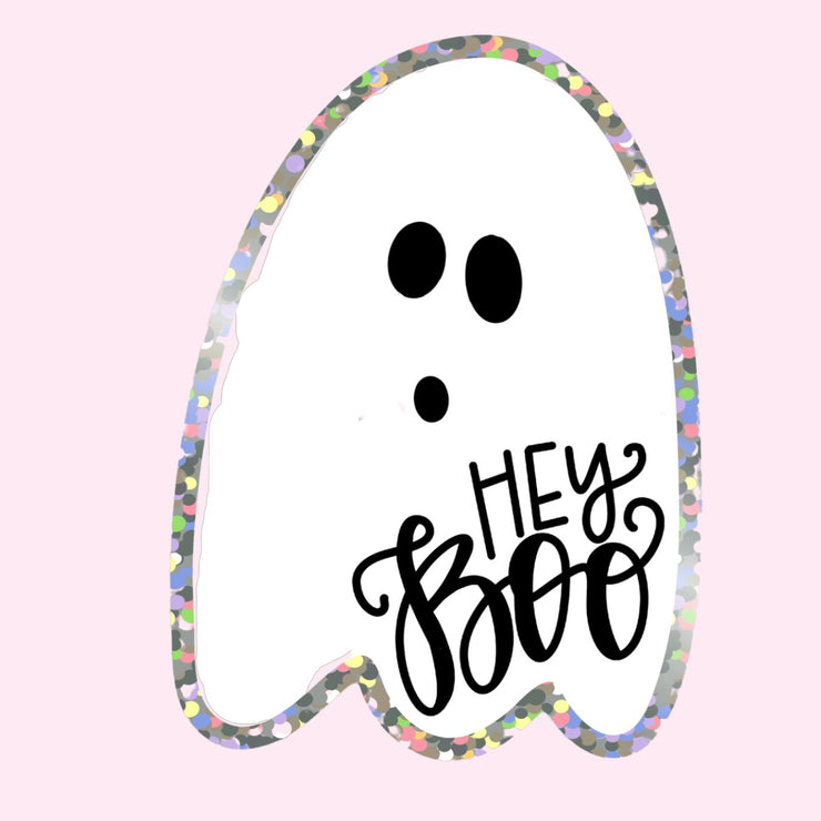 Sticker - Hey Boo Glitter Ghost