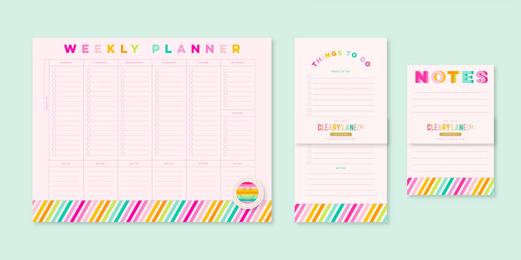 Notepad - Rainbow Stripes Things to Do