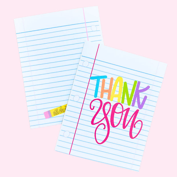 Note Card - Thank You Colorful