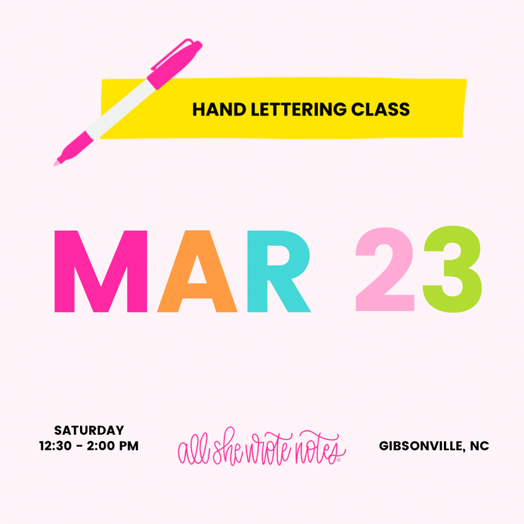 Mar 23 - Happy Hand Lettering Class