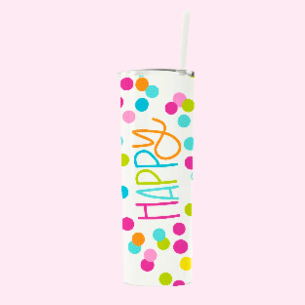 Tumbler - Skinny Stainless Happy (Confetti)