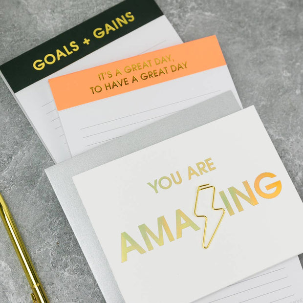 It's A Great Day, To Have A Great Day - Lined Notepad - Perforated Sheets - Bright Orange