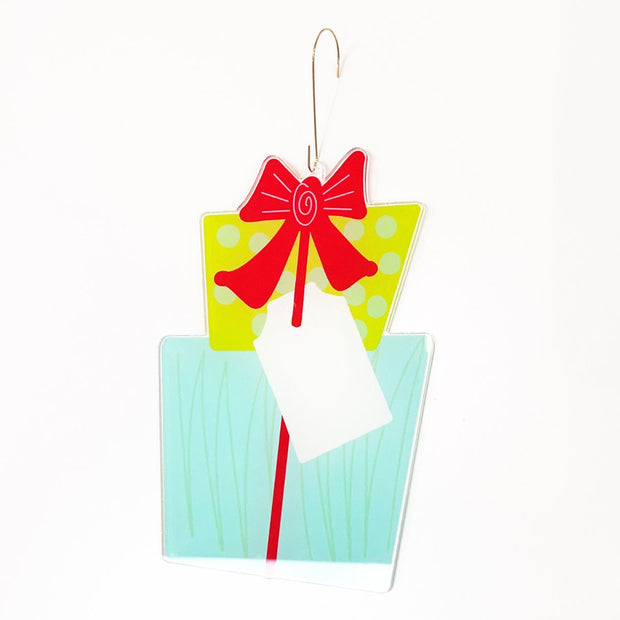 Teal and Lime Personalized Present Ornament