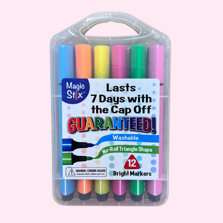 Magic Stix Triangular Markers, 12 Pack