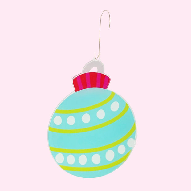 Teal and Lime Ball Personalized Ornament