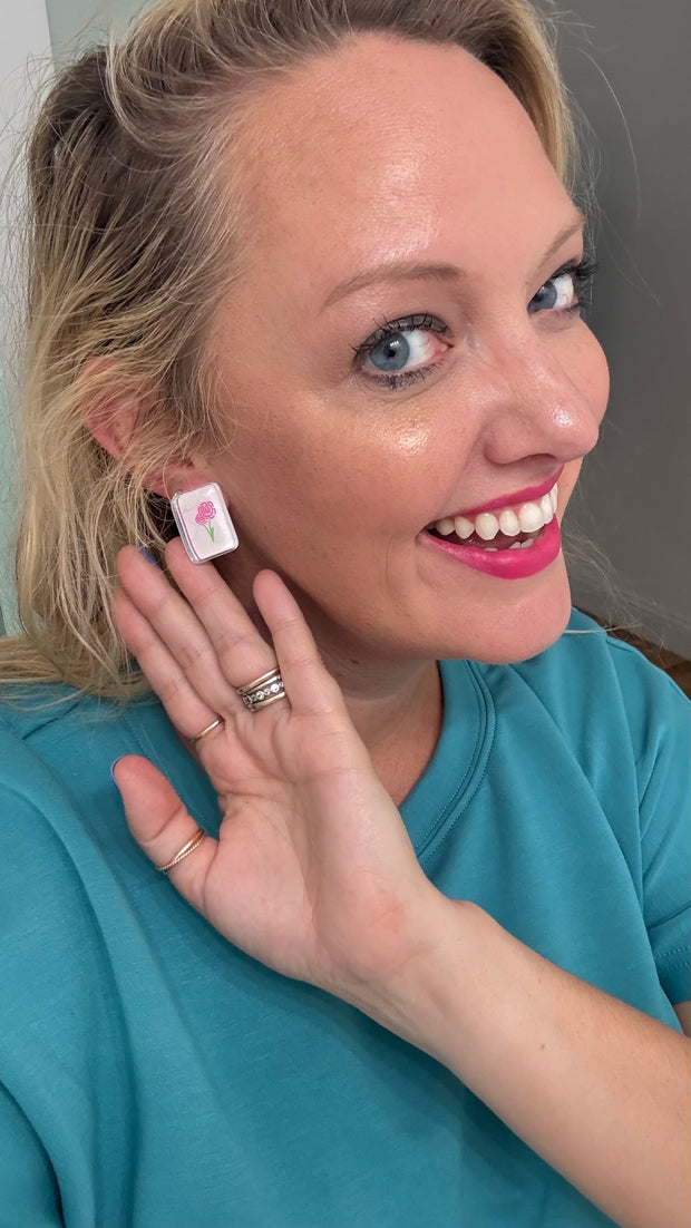 Acrylic Earrings - Mahjong