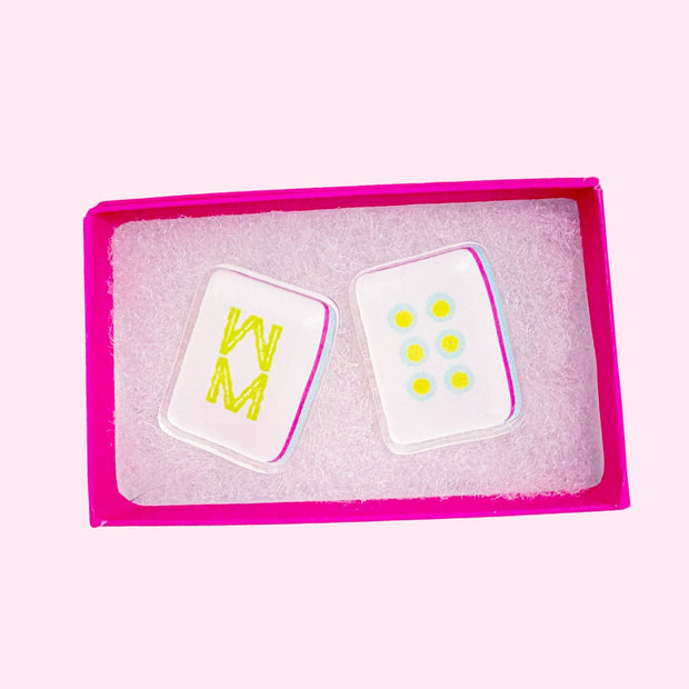 Acrylic Earrings - Mahjong
