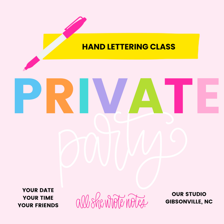 Private Lettering Sign Private Lettering Class at All She Wrote Notes