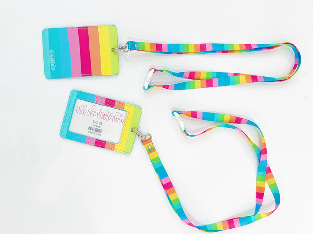 Lanyard and ID Holder - Stripes