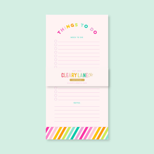 Notepad - Rainbow Stripes Things to Do