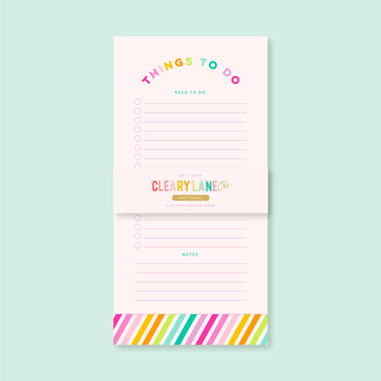 Notepad - Rainbow Stripes Things to Do