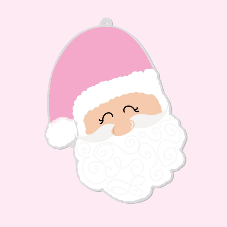 Pink Santa Ornament