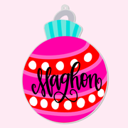 Pink and Red Ball Personalized Ornament