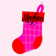 Pink Stocking Personalized Ornament