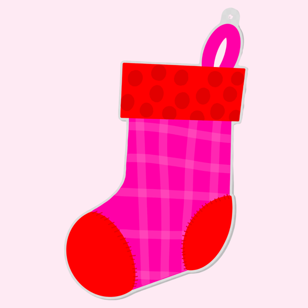 Pink Stocking Personalized Ornament