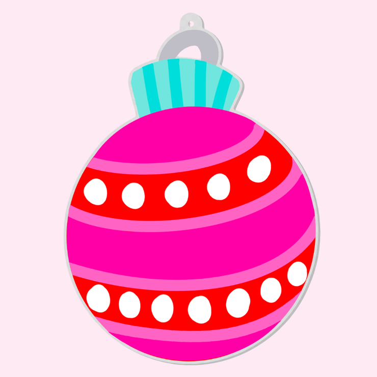 Pink and Red Ball Personalized Ornament