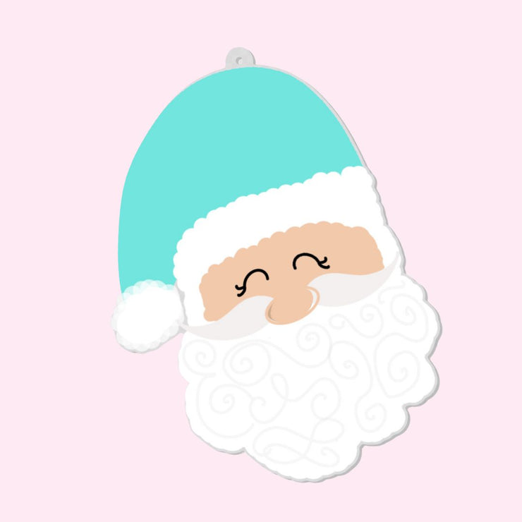 Teal Santa Personalized Ornament