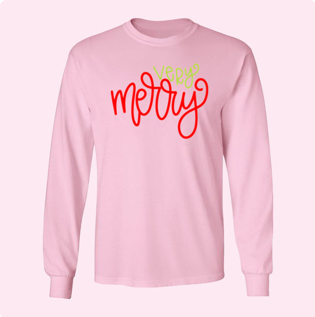 Shirt - Very Merry Pink Longsleeve