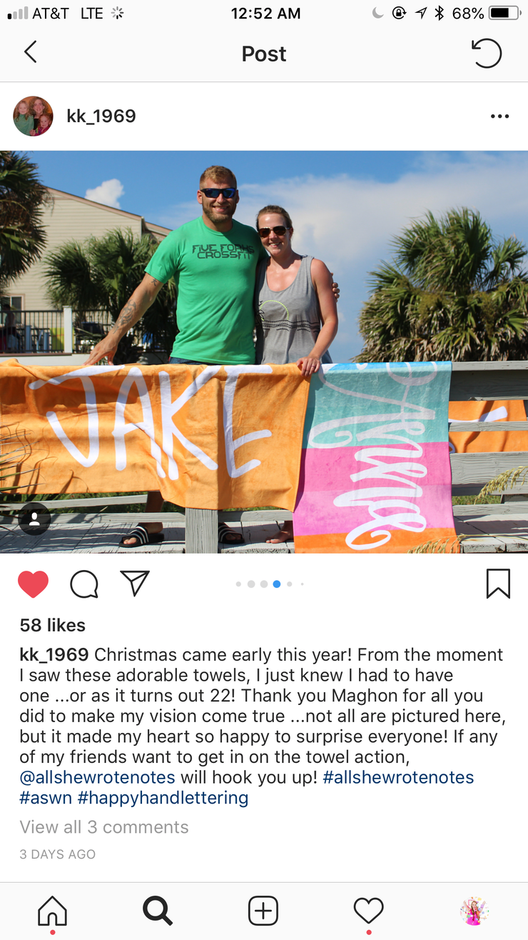 Beach Towel - Custom Name Personalized (6 Colorways)