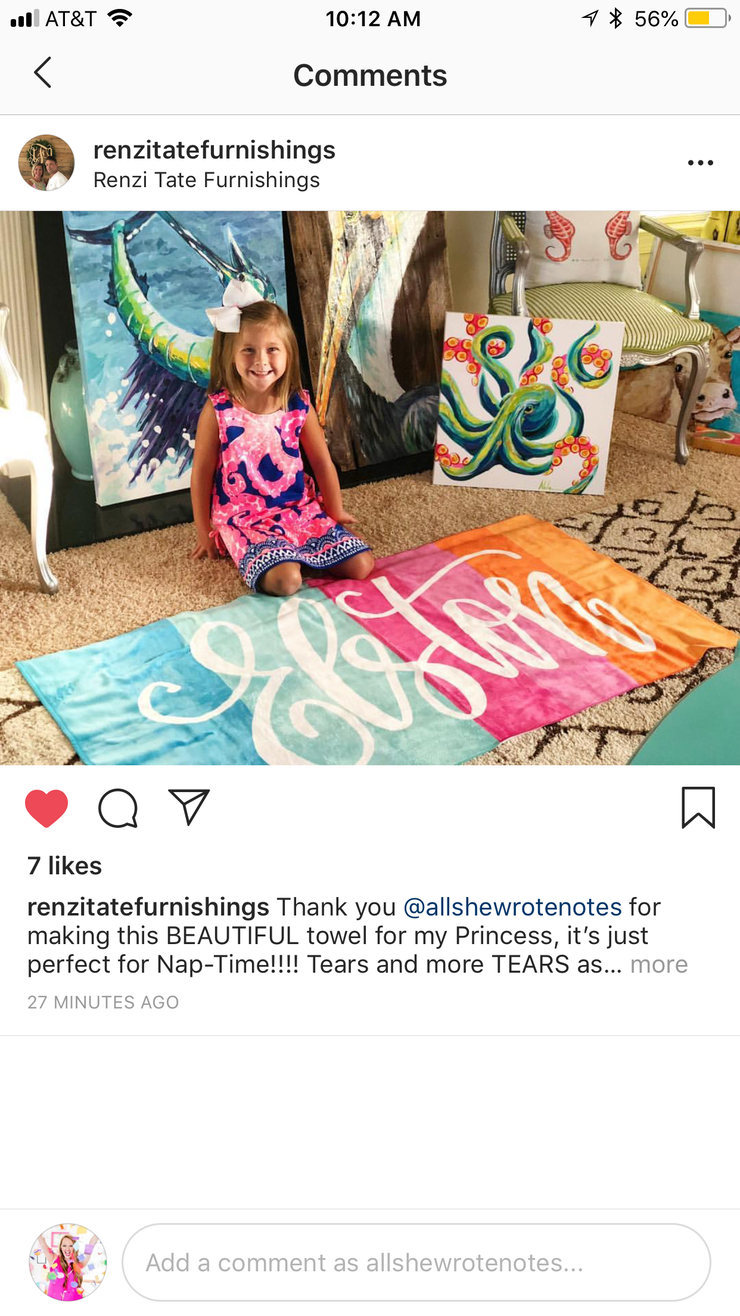 Beach Towel - Custom Name Personalized (6 Colorways)