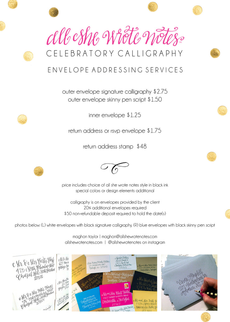 Envelope Addressing for your Celebration