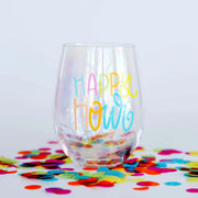 Wine Glass - iridescent Happy Hour