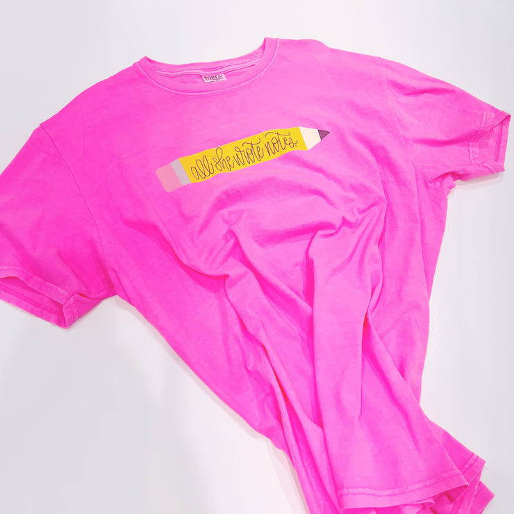 T-Shirt - Neon Pink Pencil Short Sleeve