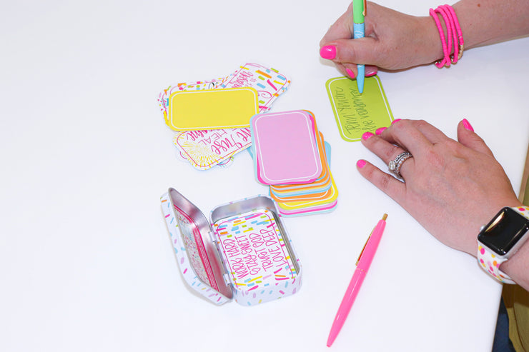 Confetti Encouragement Card Tin
